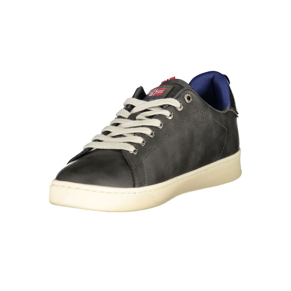 Black Polyester Men Sneaker