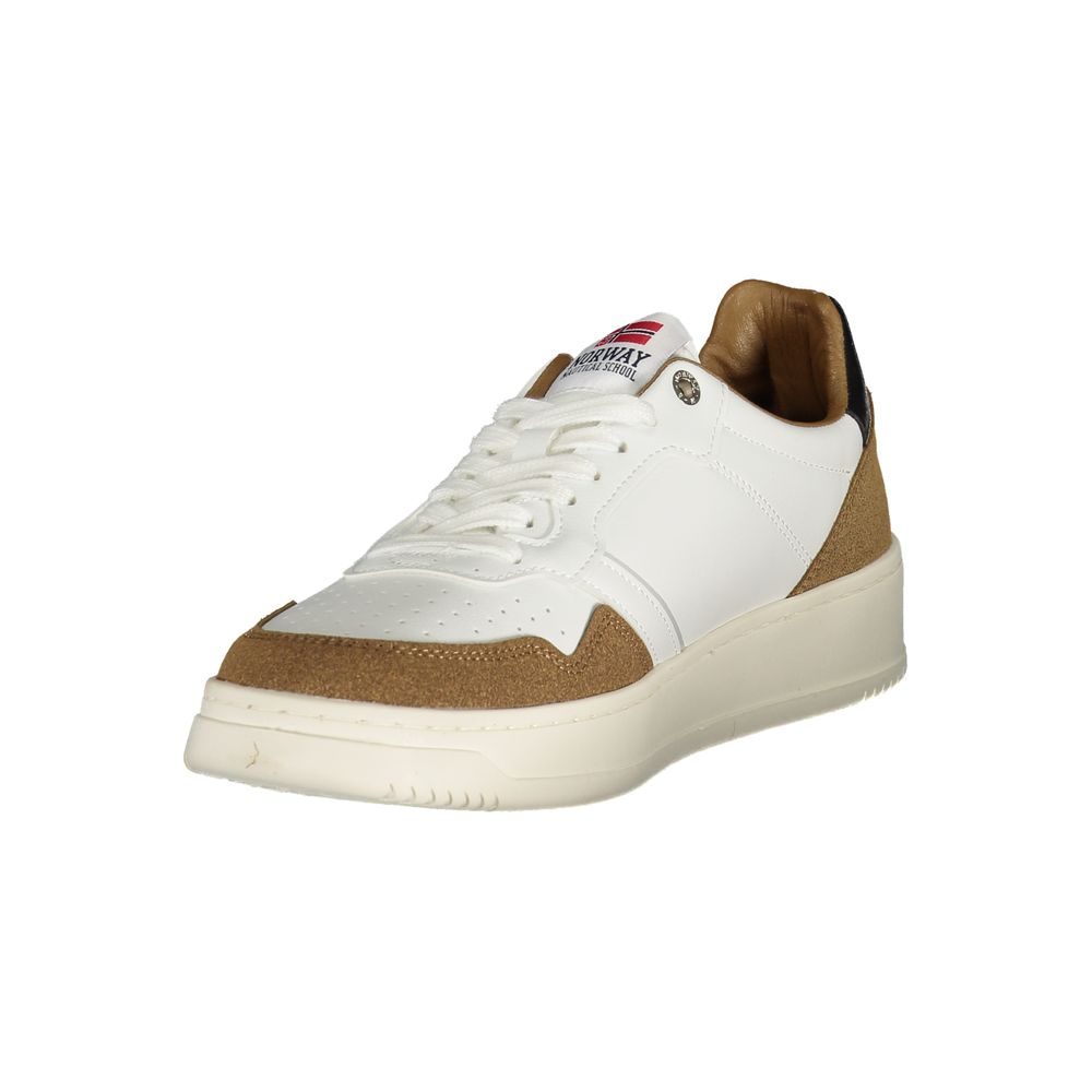 White Polyester Men Sneaker