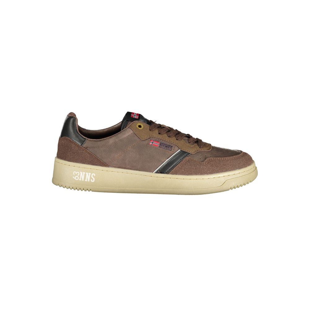 Brown Polyester Men Sneaker