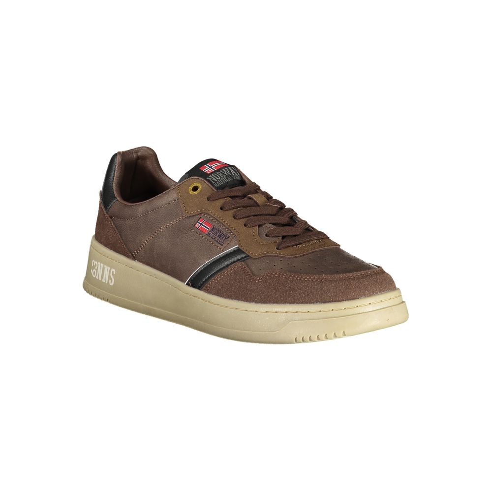 Brown Polyester Men Sneaker