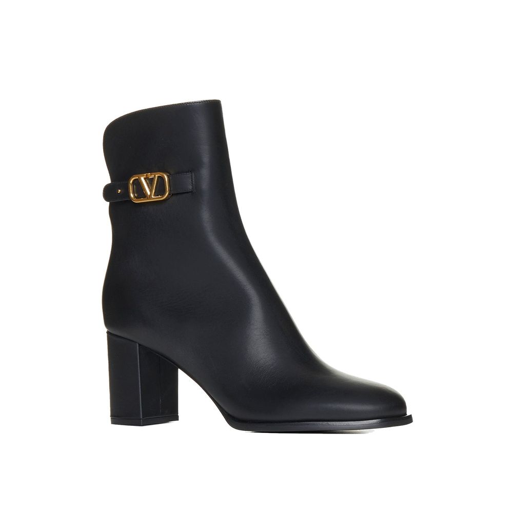 Black Calfskin Ankle Boots