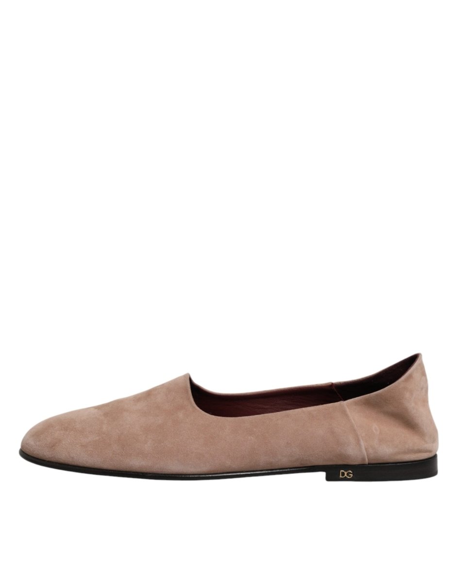 Beige Leather Suede Slip On Loafers Dress Shoes - styloora.cz