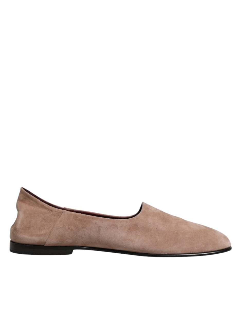 Beige Leather Suede Slip On Loafers Dress Shoes - styloora.cz