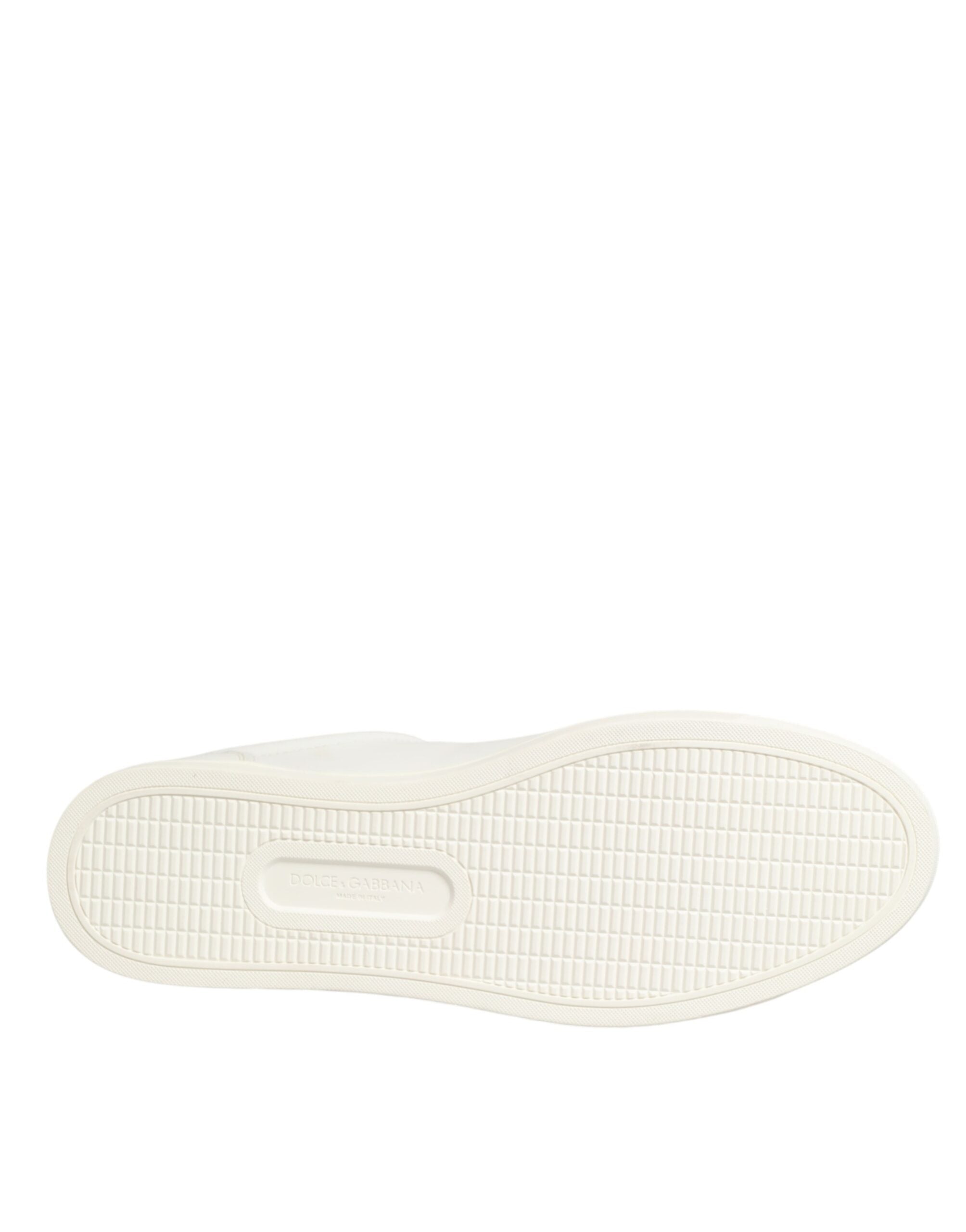 White Leather Heart Embellished Sneakers Shoes