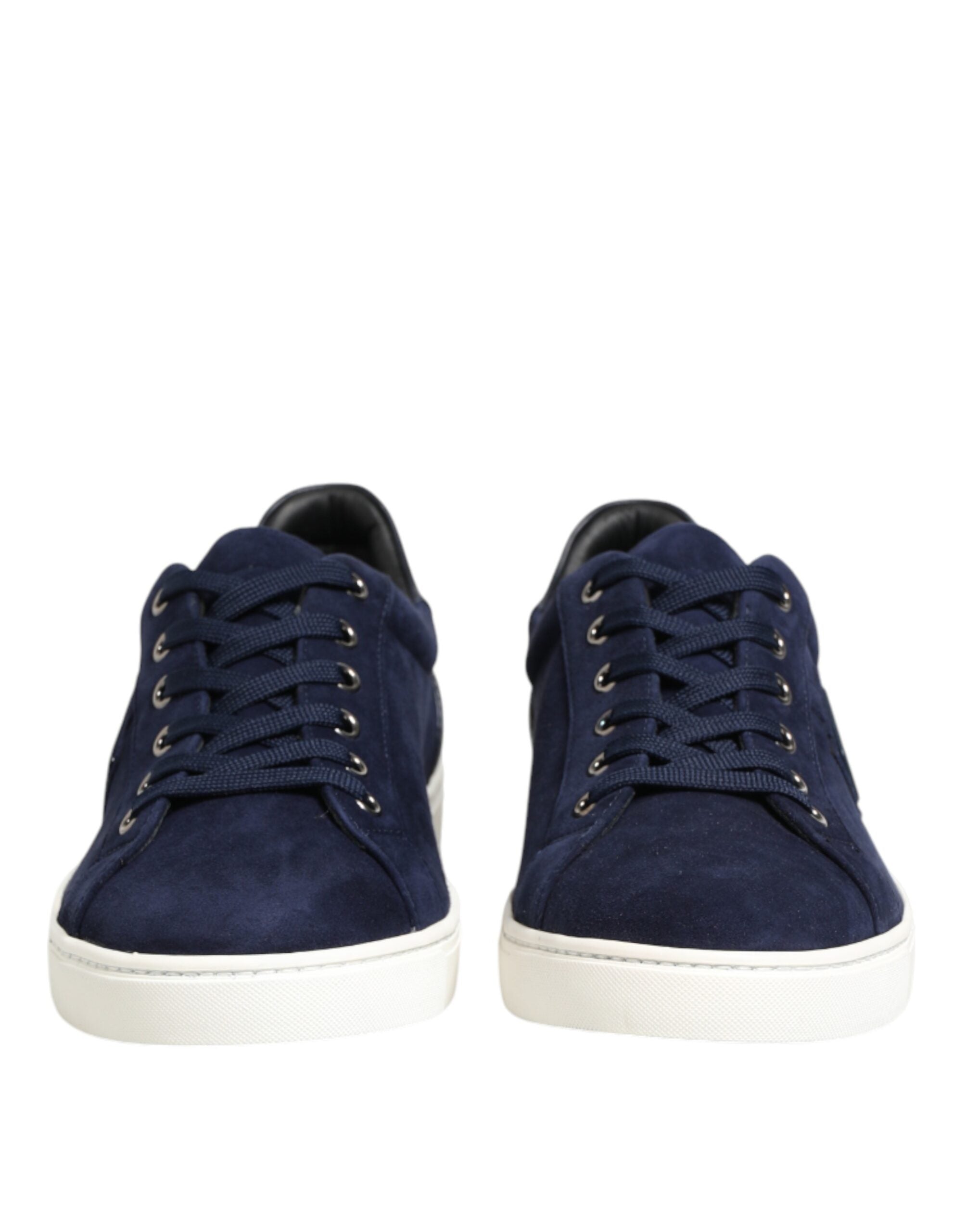 Blue Leather Suede Low Top Sneakers Shoes