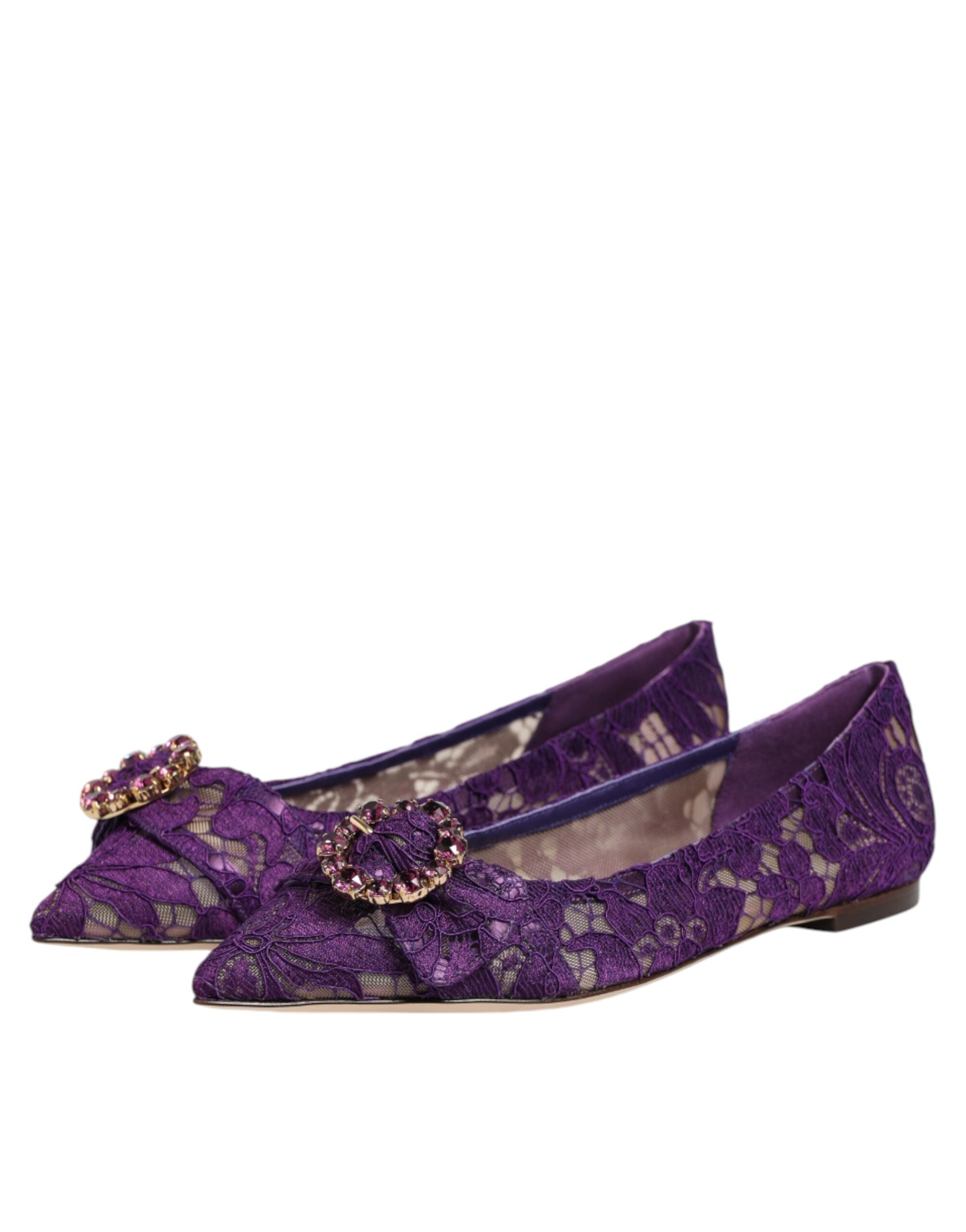 Fialové baleríny Taormina Lace s krystaly