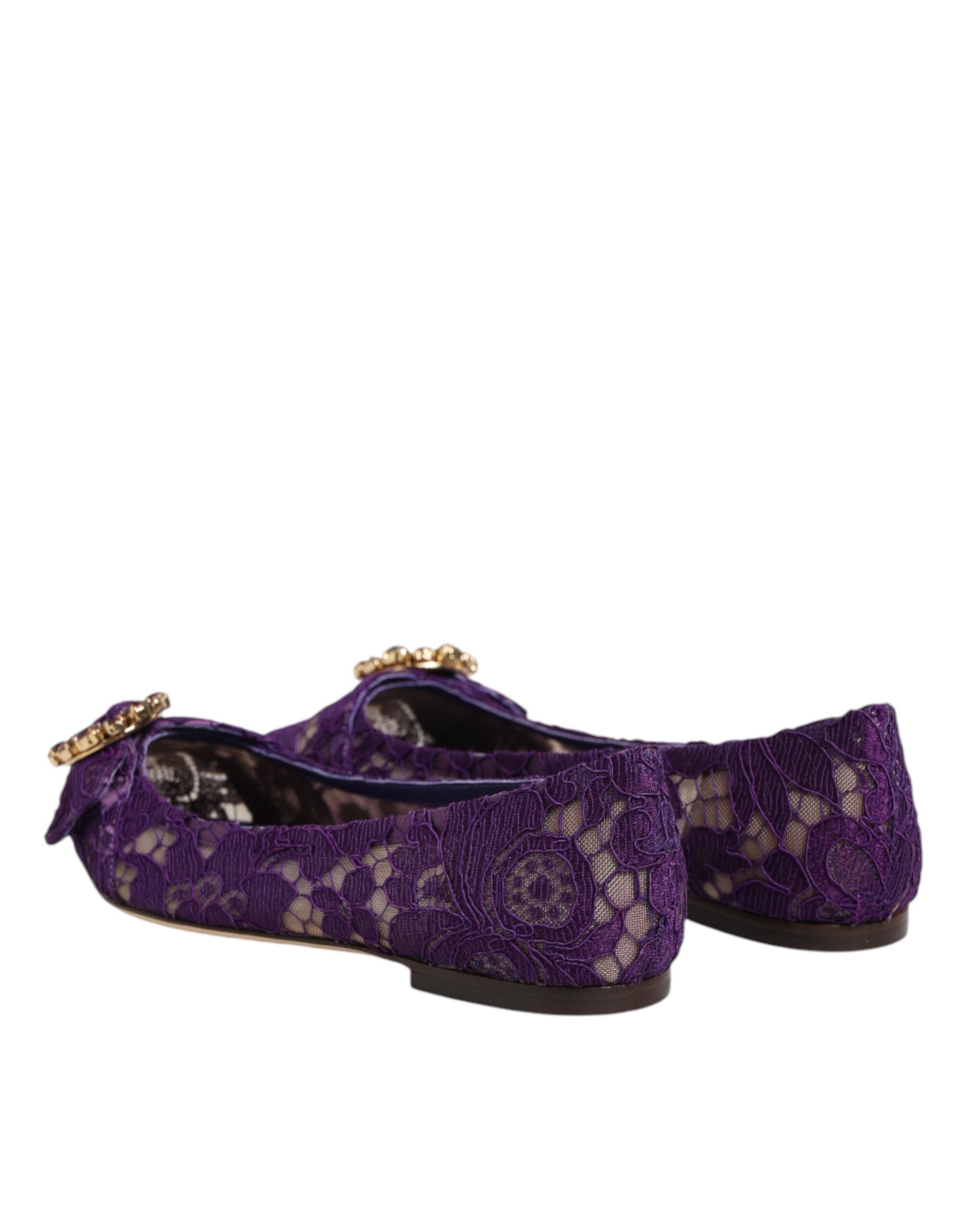 Fialové baleríny Taormina Lace s krystaly