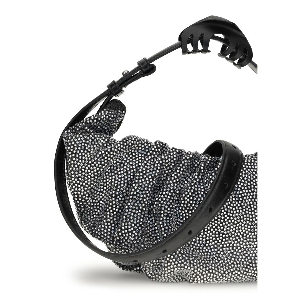 Silver Cotton Shoulder Bag
