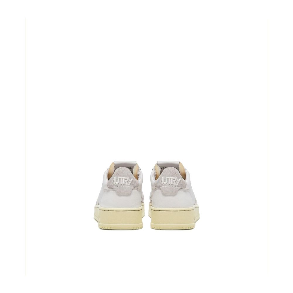 White Leather Low Top Sneakers