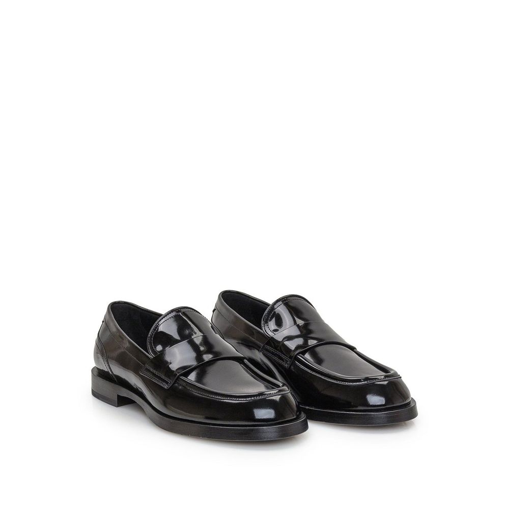 Black Calfskin Slip-On Loafers