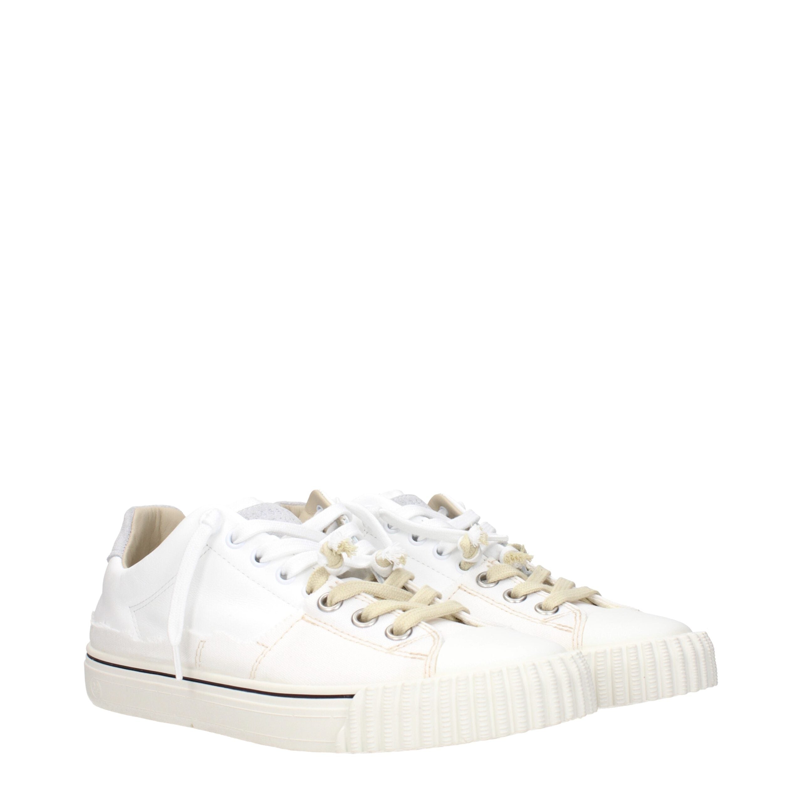 White Leather Low Top Sneakers