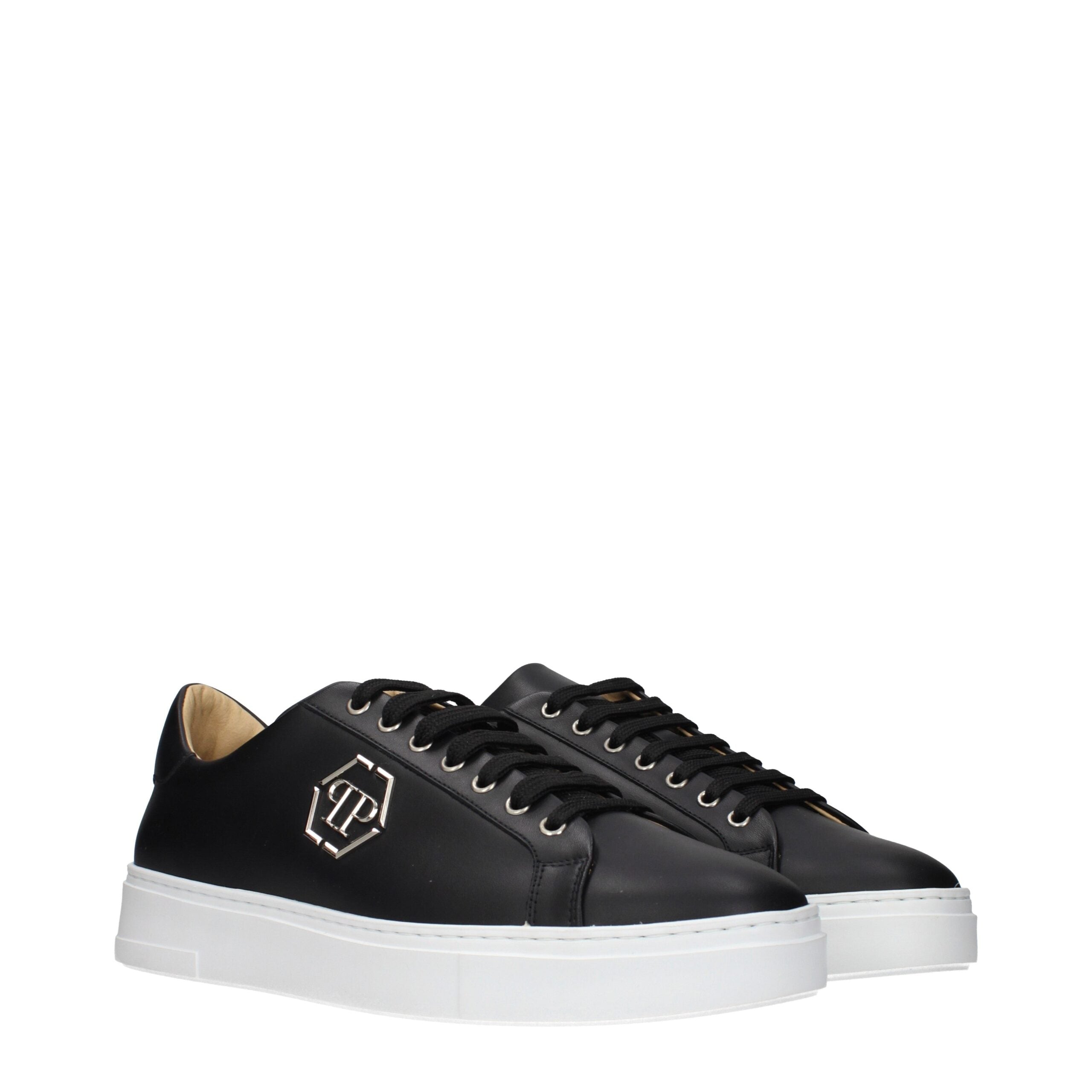 Black Leather Low Top Sneakers