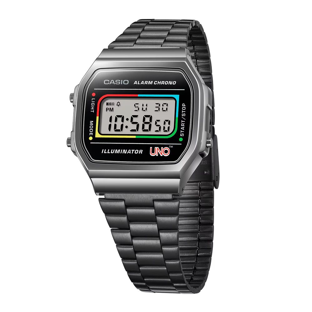 Black Stainless Steel Digital Watch