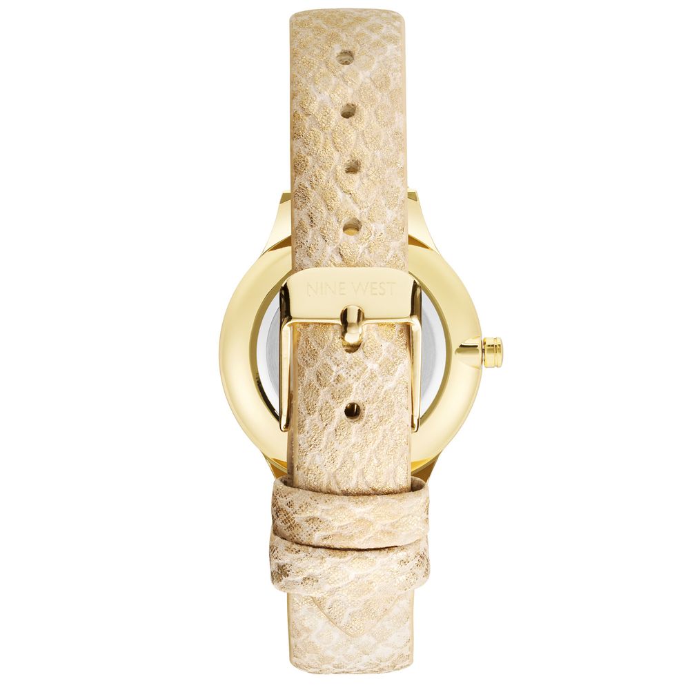 Beige Leather Dress Watch