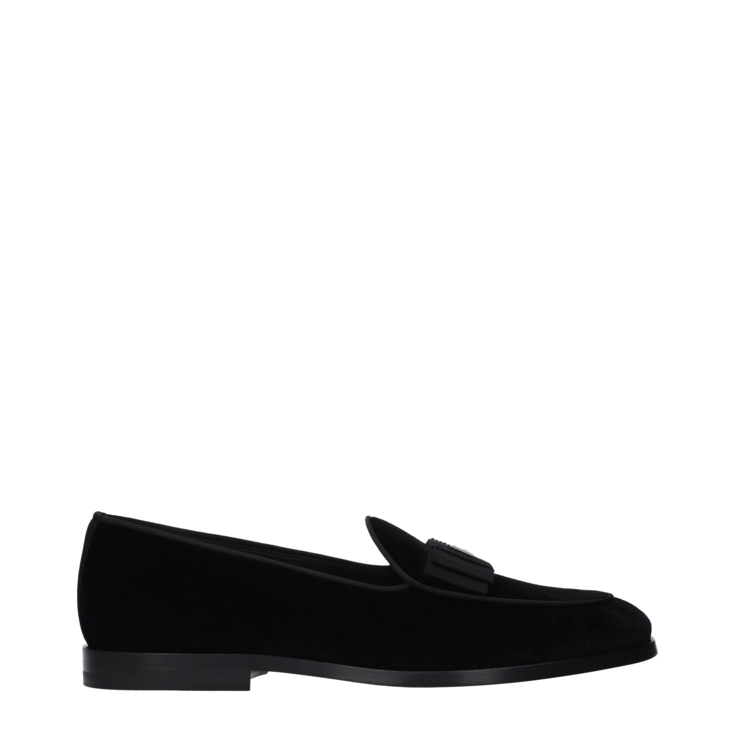 Black Velvet Slip-On Loafers