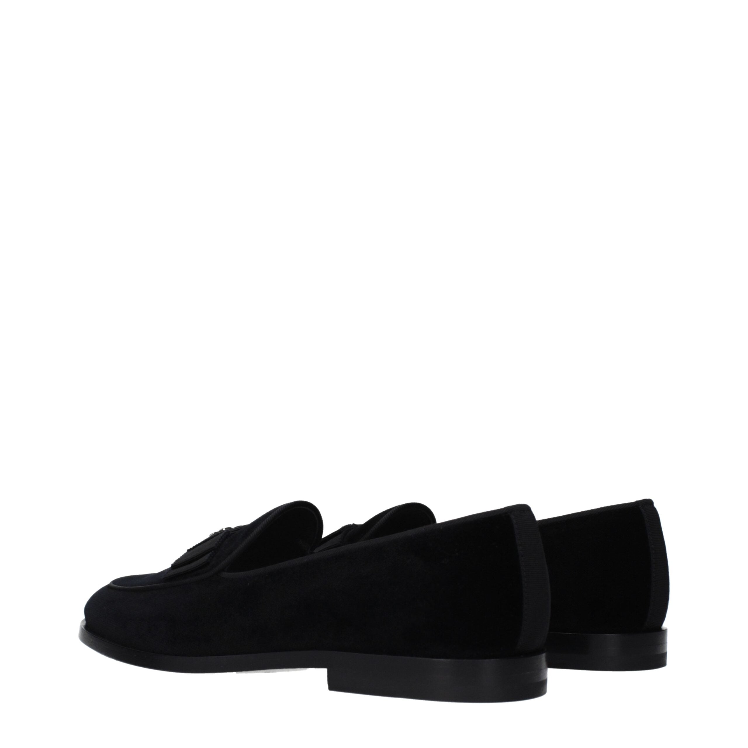 Black Velvet Slip-On Loafers