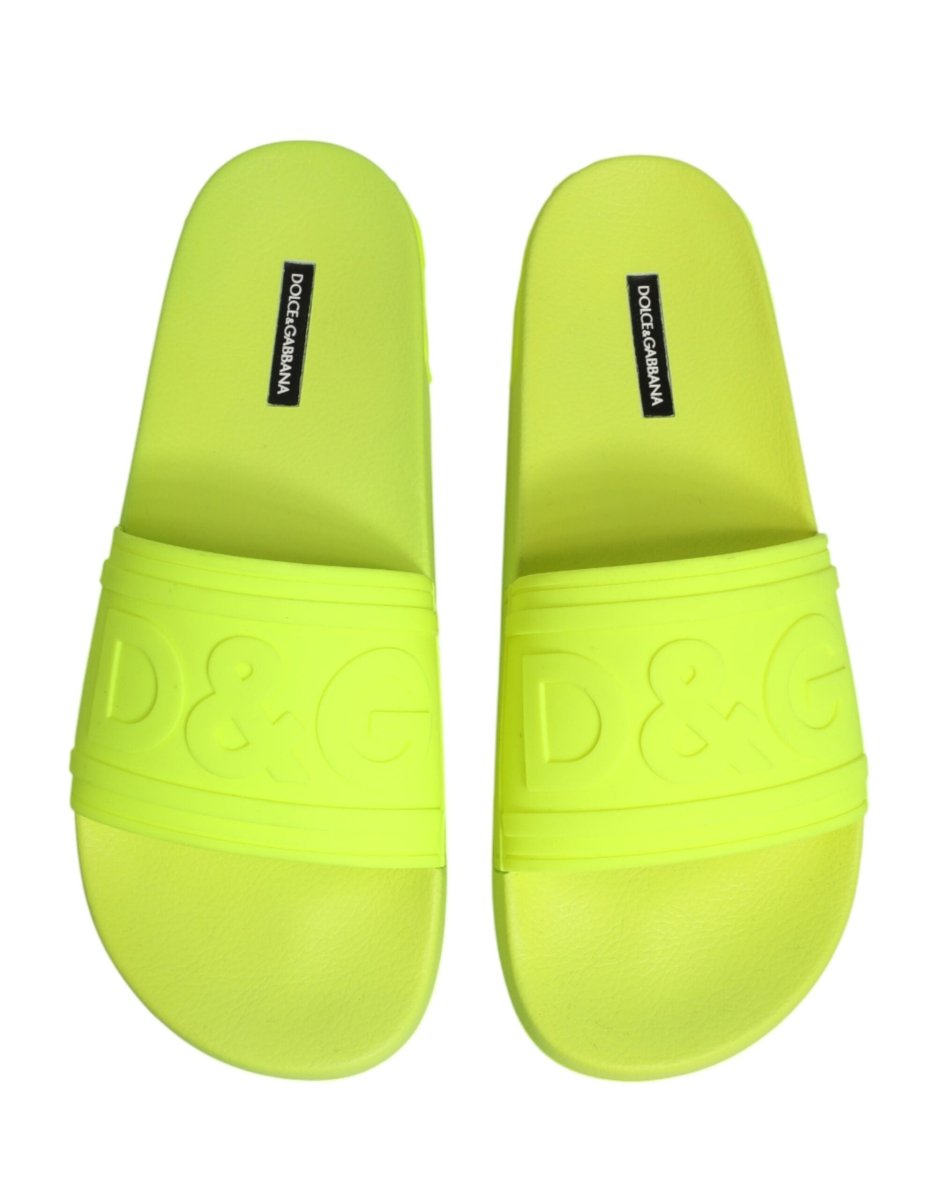 Green Rubber Slides Sandals Beachwear Shoes - styloora.cz