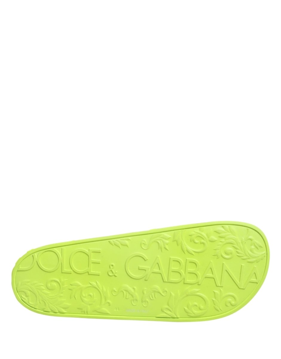 Green Rubber Slides Sandals Beachwear Shoes - styloora.cz