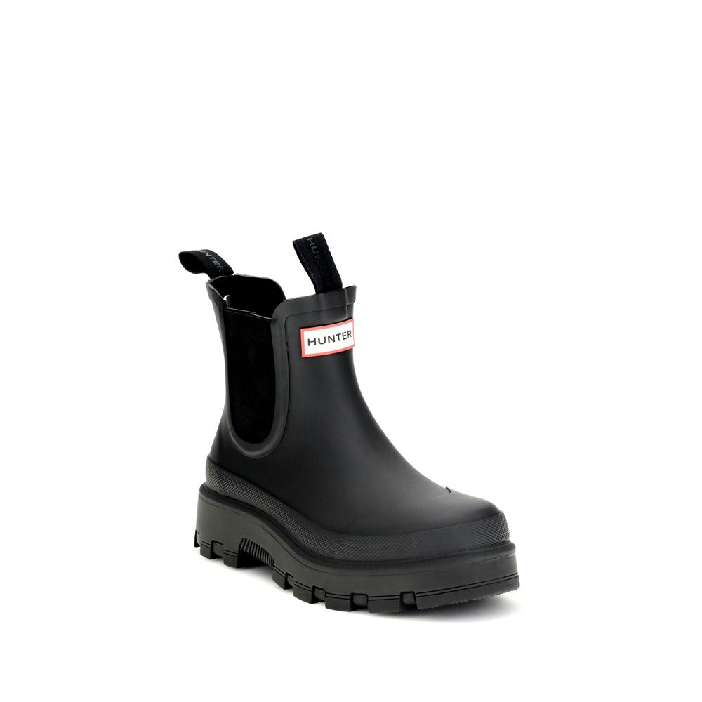 Black Rubber Chelsea Boots