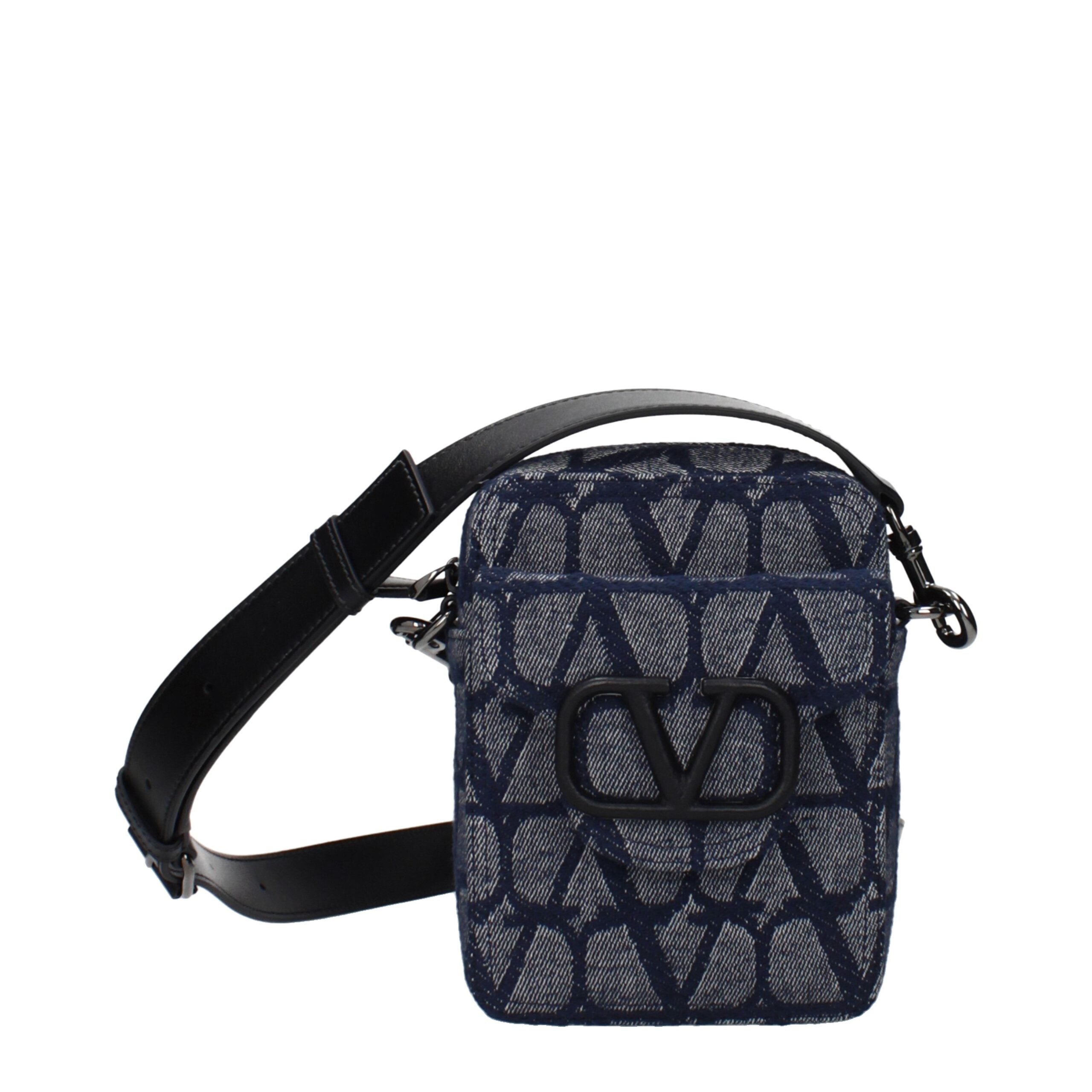 Blue Fabric Crossbody Bag
