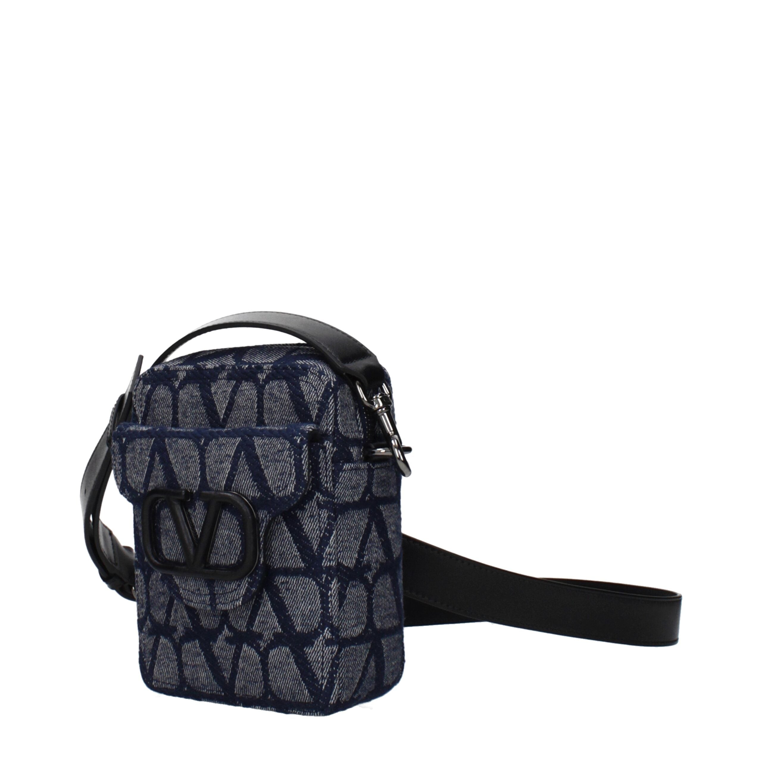 Blue Fabric Crossbody Bag