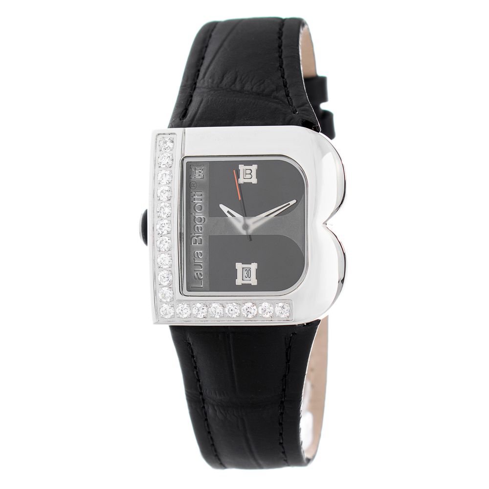 Black Leather Dress Watch