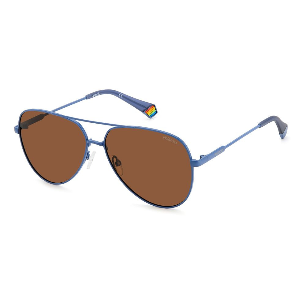 Blue Stainless Steel Sunglasses