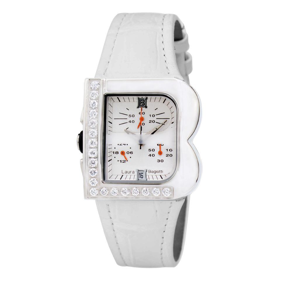 White Leather Dress Watch