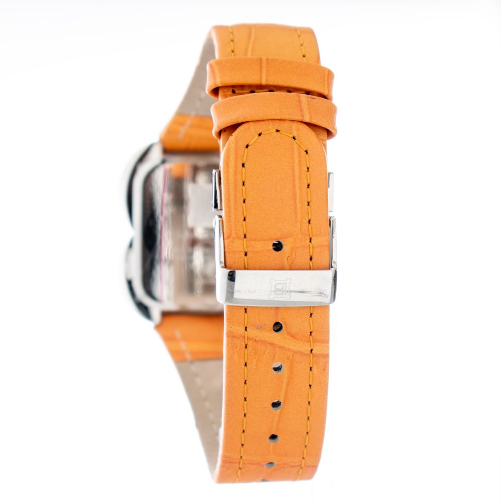 Orange Leather Dress Watch