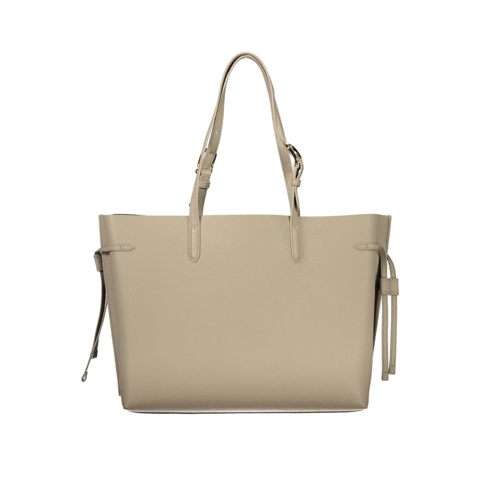 Beige Leather Women Handbag