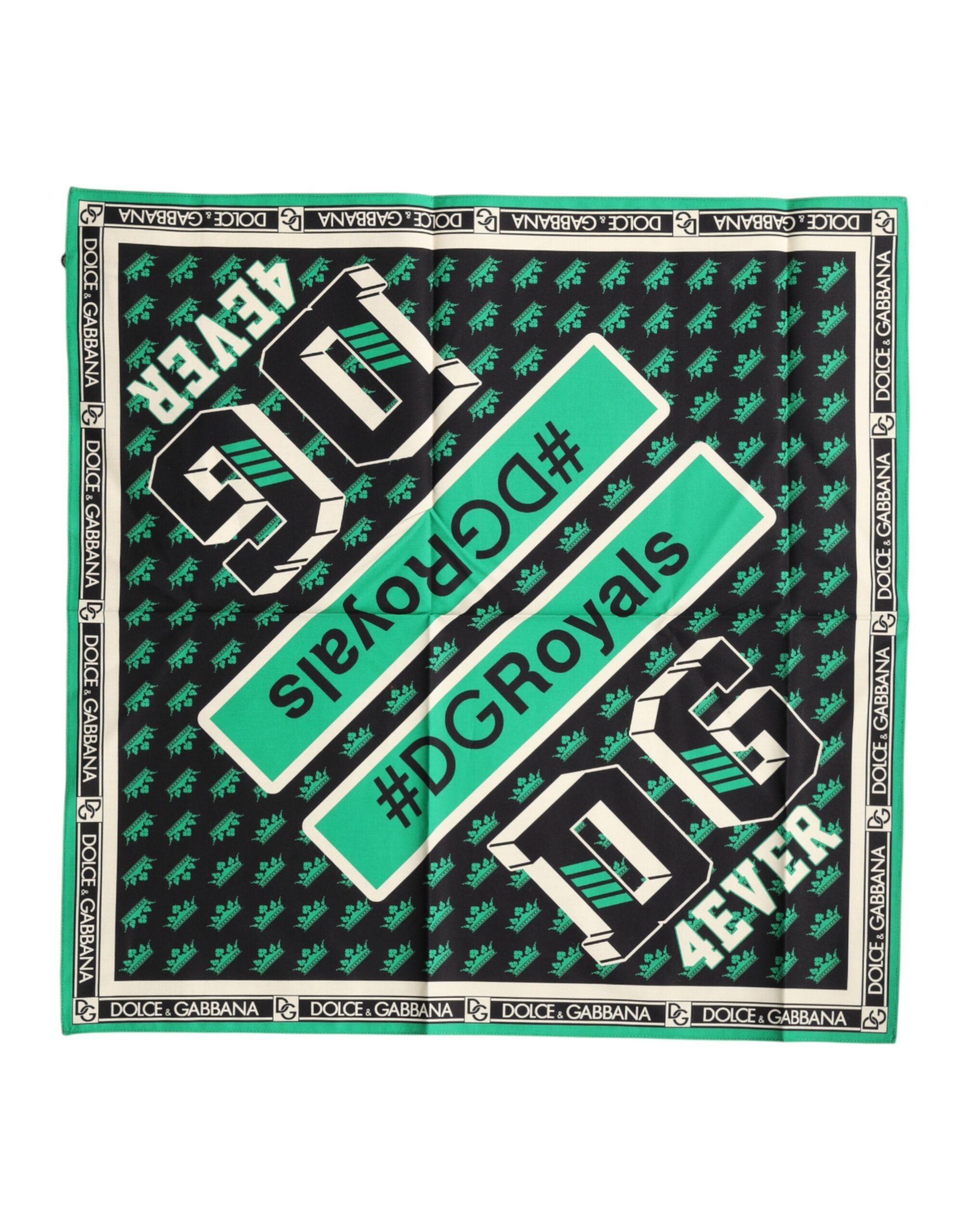 Vícebarevná šála Foulard #DGRoyals čtvercového tvaru 50,5 cm x 50 cm