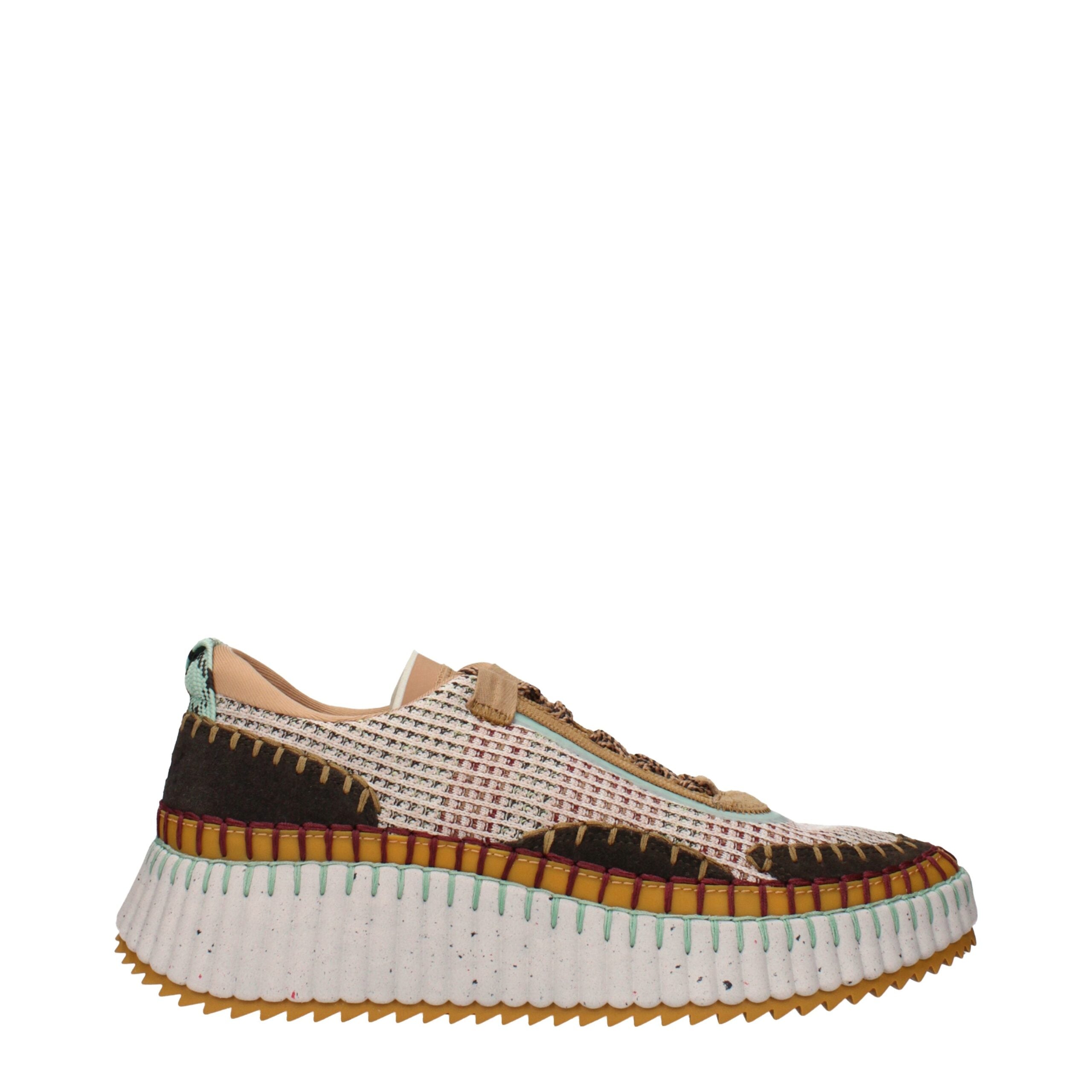 Multicolor Fabric Chunky Sneakers