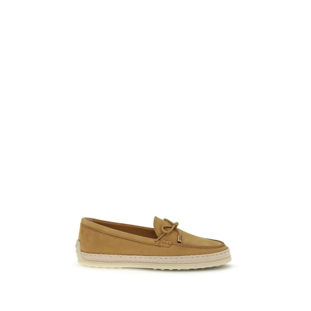 Beige Rubber Platform Loafers