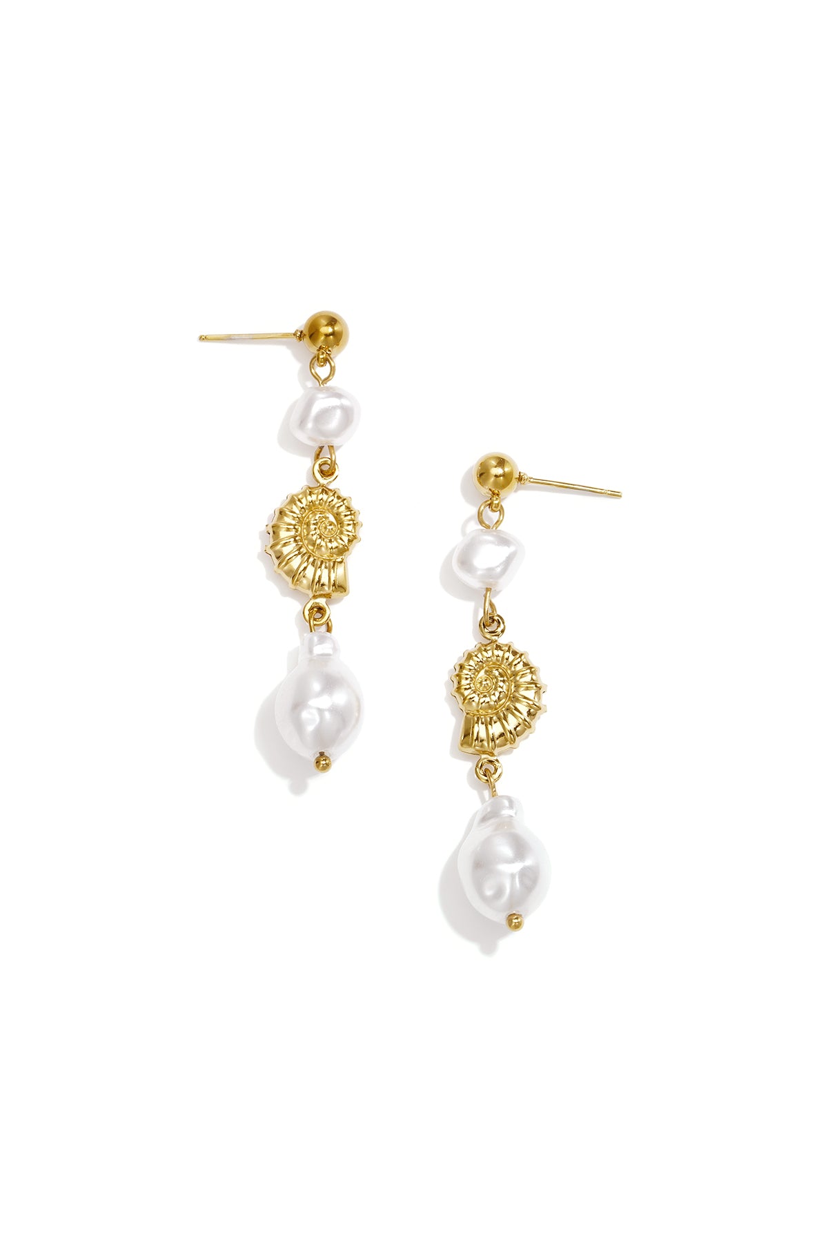 Stainless Steel Dangle Earrings Shell Simple Daily Simple Series Women's jewelry