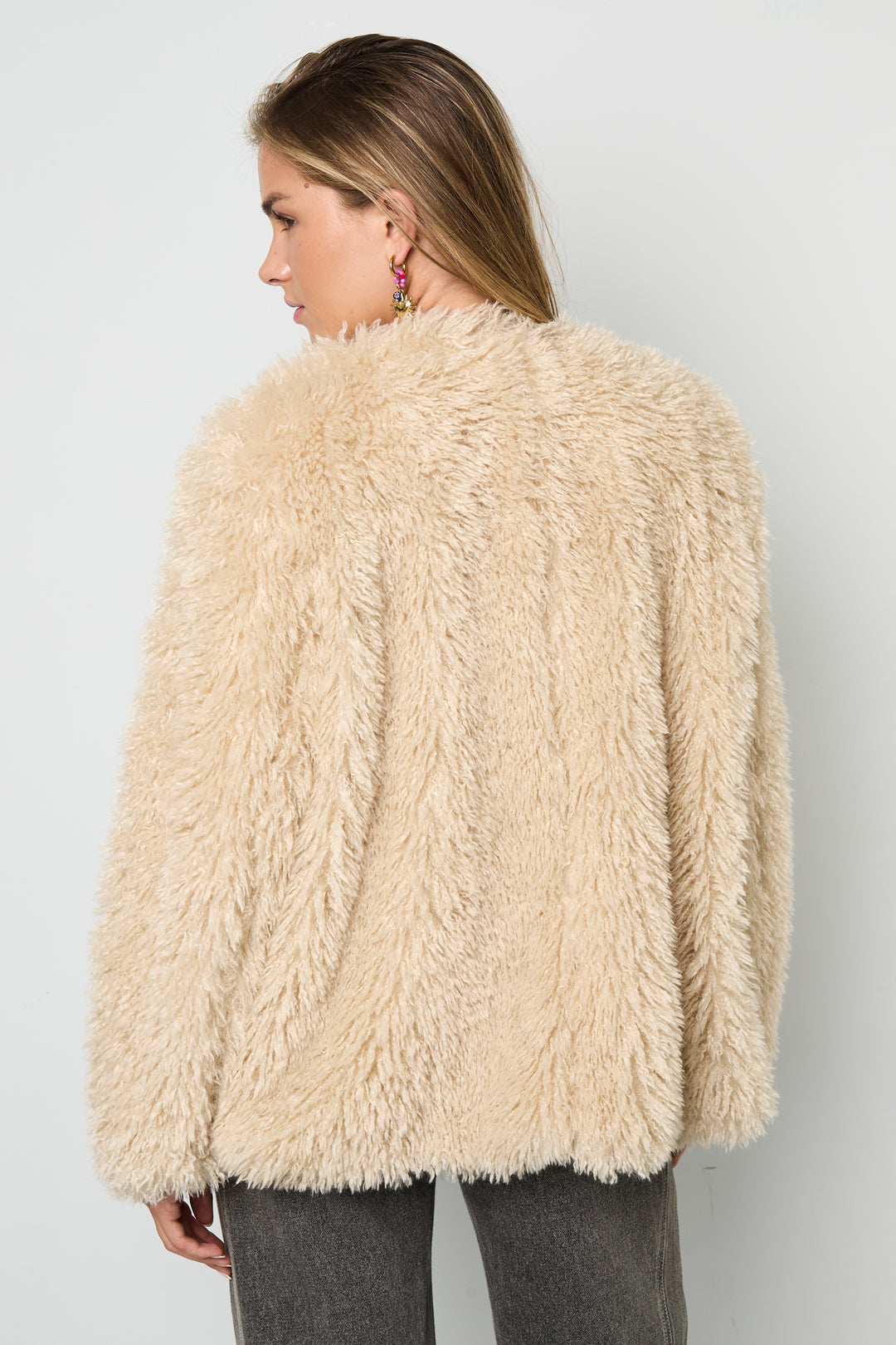 Woven Polyester Fiber Women's Jacket Elegant Solid Color Fall/Winter