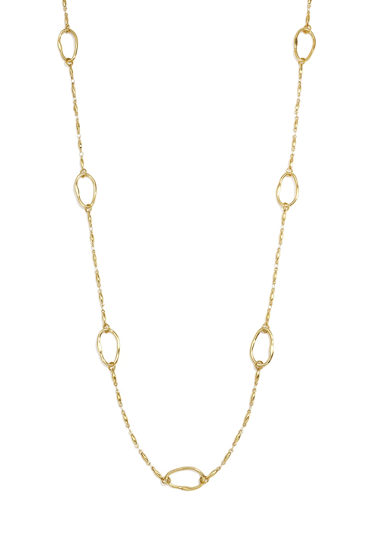 Long stainless steel chain in oval shape, simple, everyday series, women's jewelry