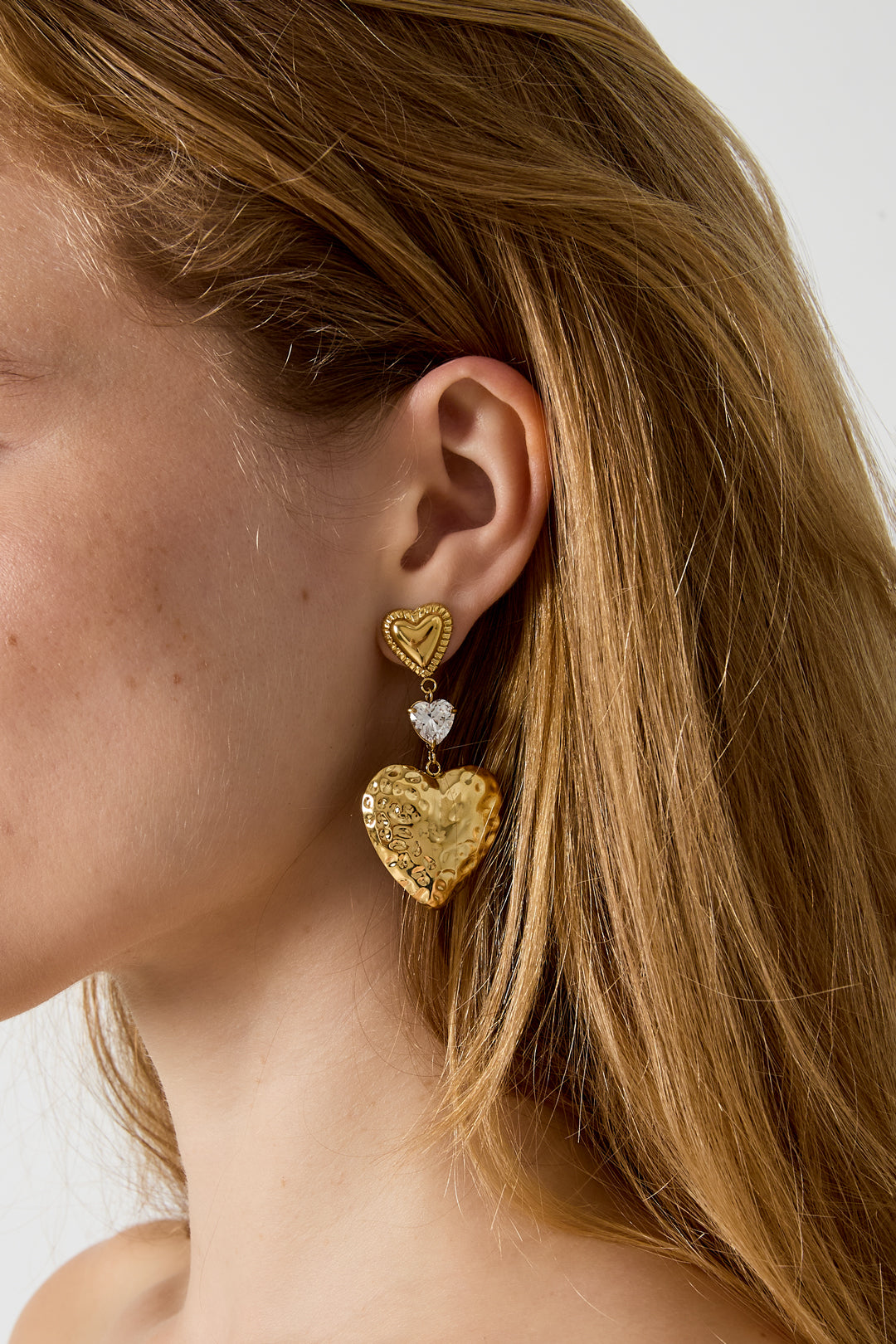 Stainless Steel Drop Earrings Heart Daily Simple Series Women's jewelry