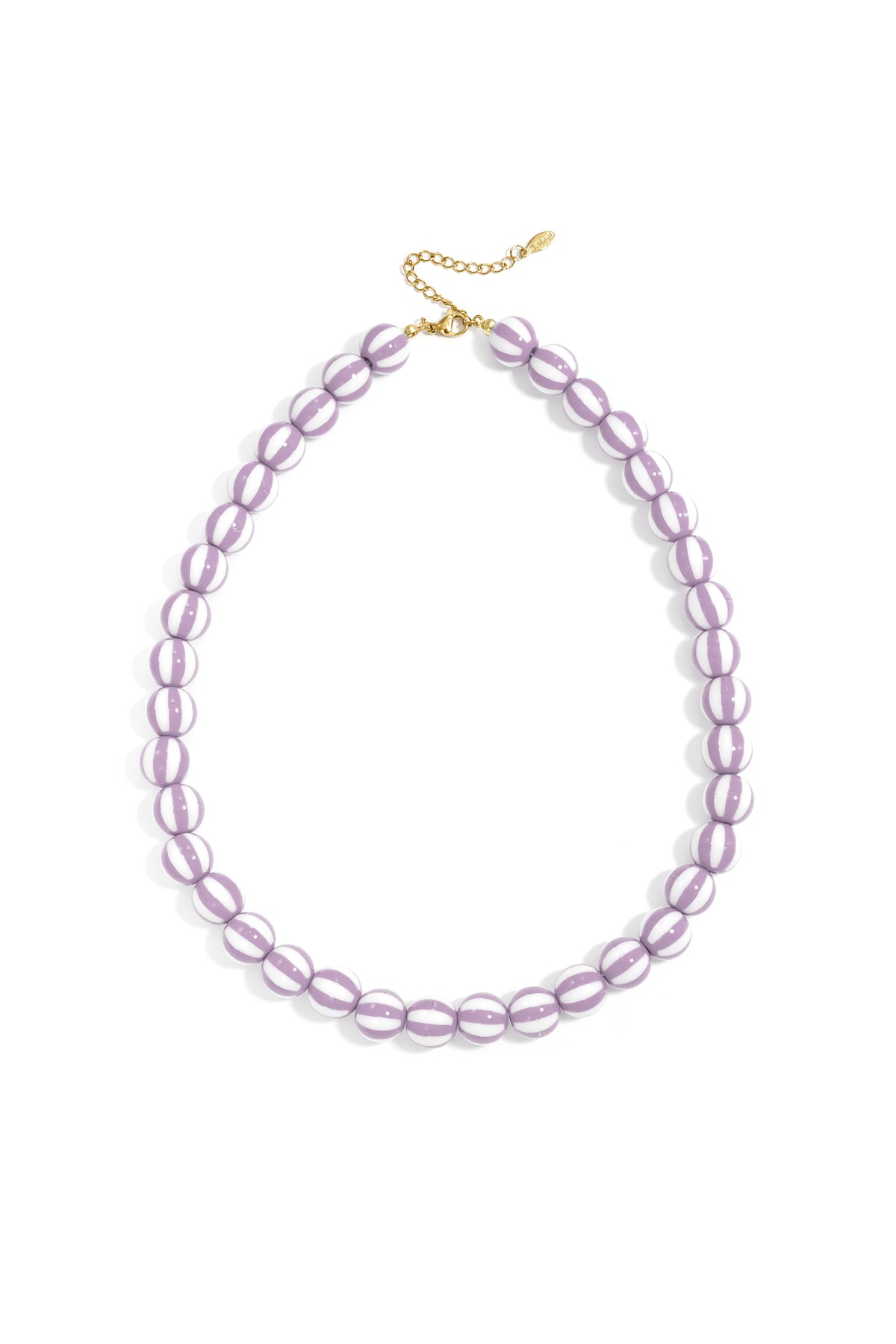 Bead necklace with striped beads