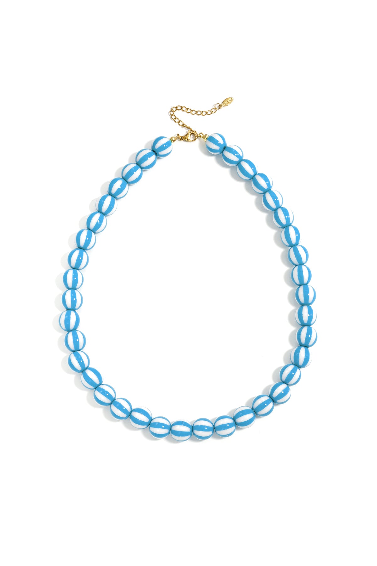 Bead necklace with striped beads