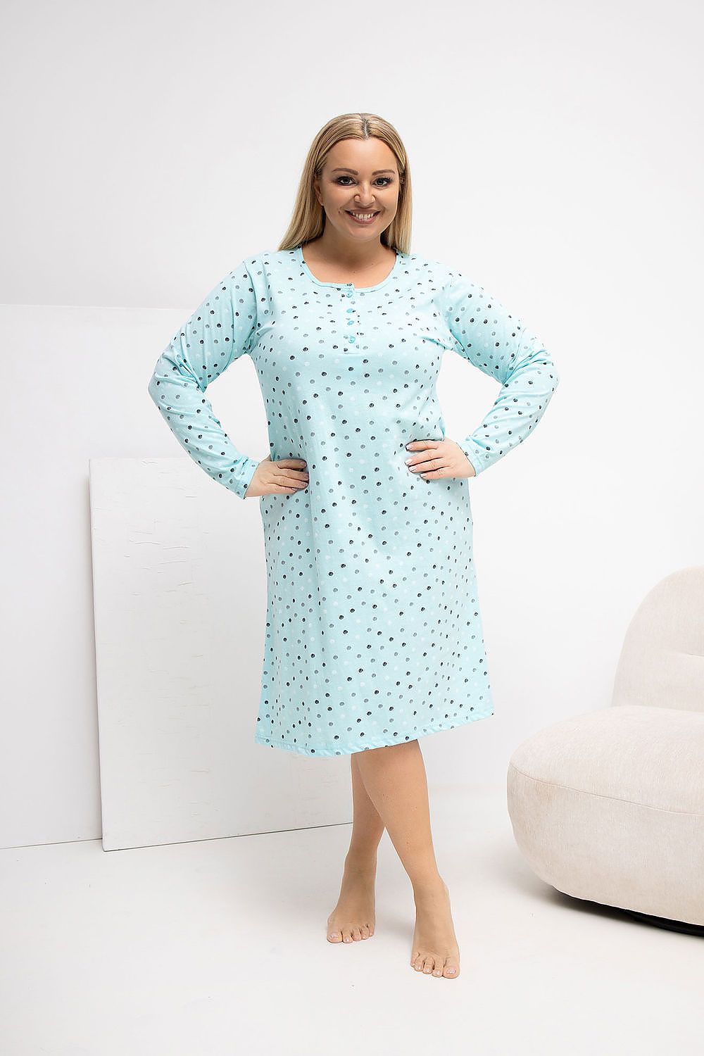  Plus Size Nightgown model 223302 Forever Pink 