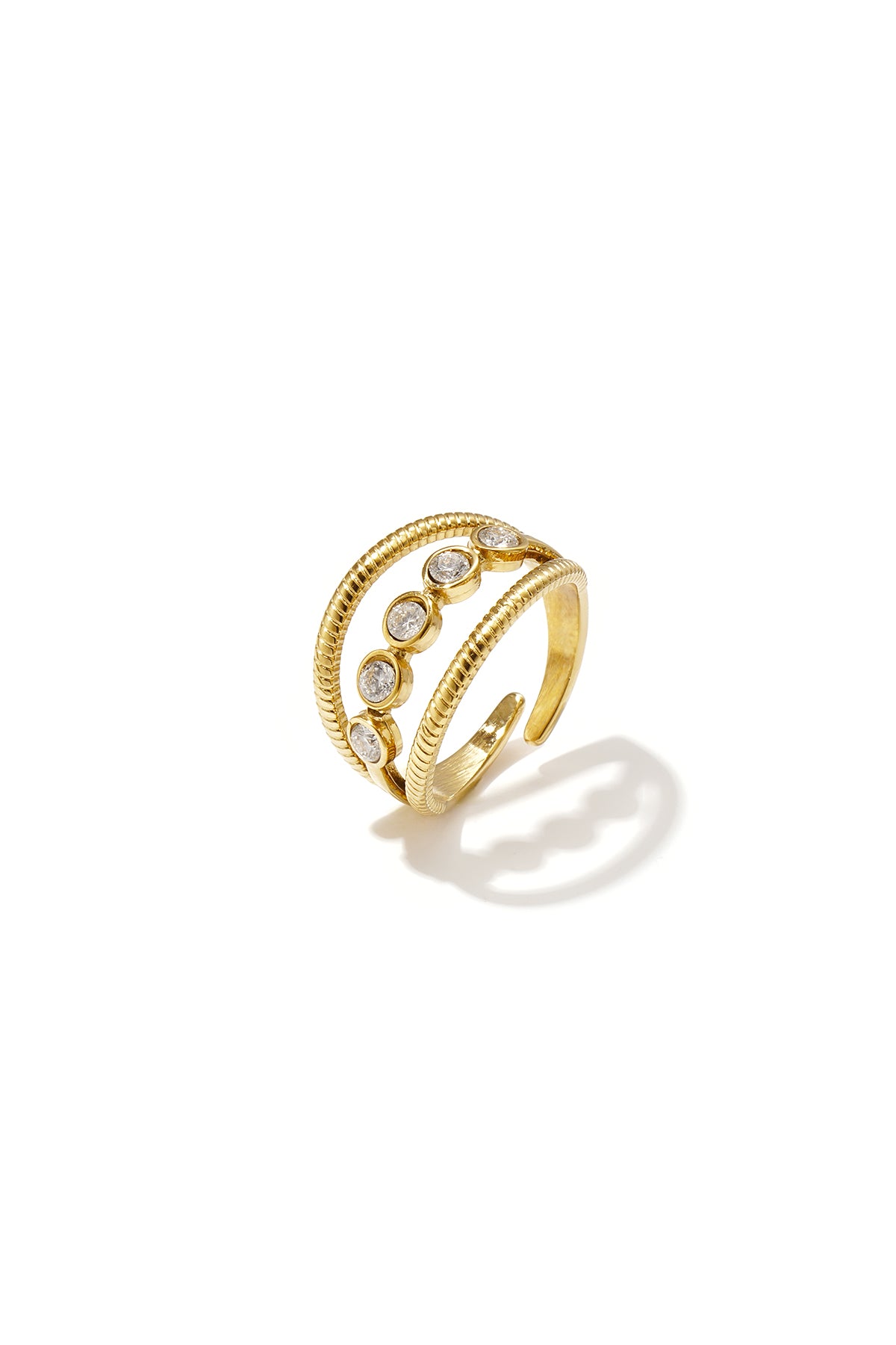 Layered ring with stones